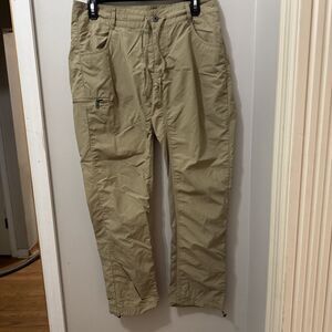 ExOfficio Women's Tan Khaki Nylon Cargo Roll Snap Up Pants - Size 6 / 29" Inseam